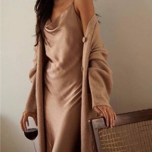 Oak and Fort Cowl Neck Midi Slip Dress